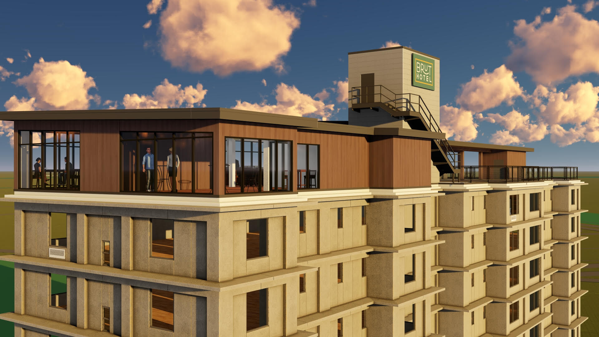 The Brut Hotel rooftop